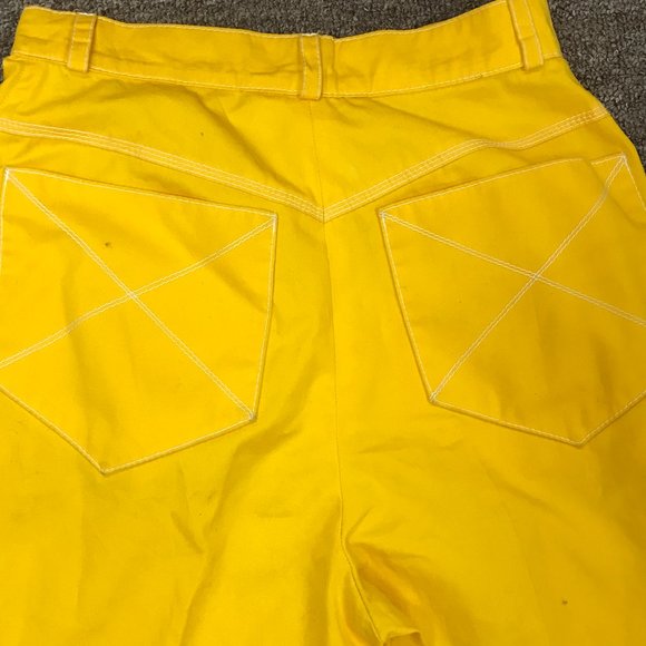 Courreges vintage yellow cotton pants suit France 36 pants Jacket 42 bust - Picture 10 of 15